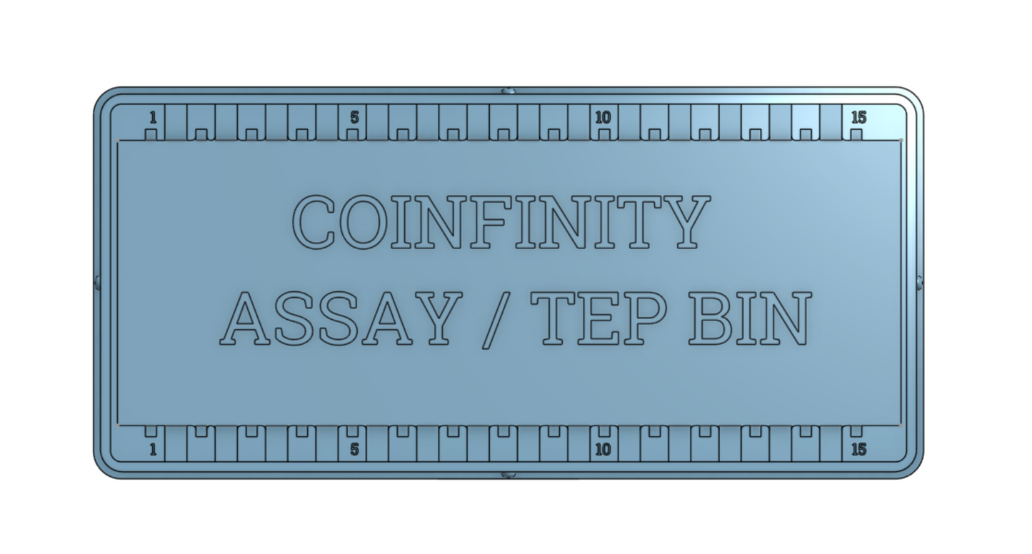 COINFINITY 70x148mm Assay-TEP Bin – Assay Cards + TEP Slots (NFC Included)