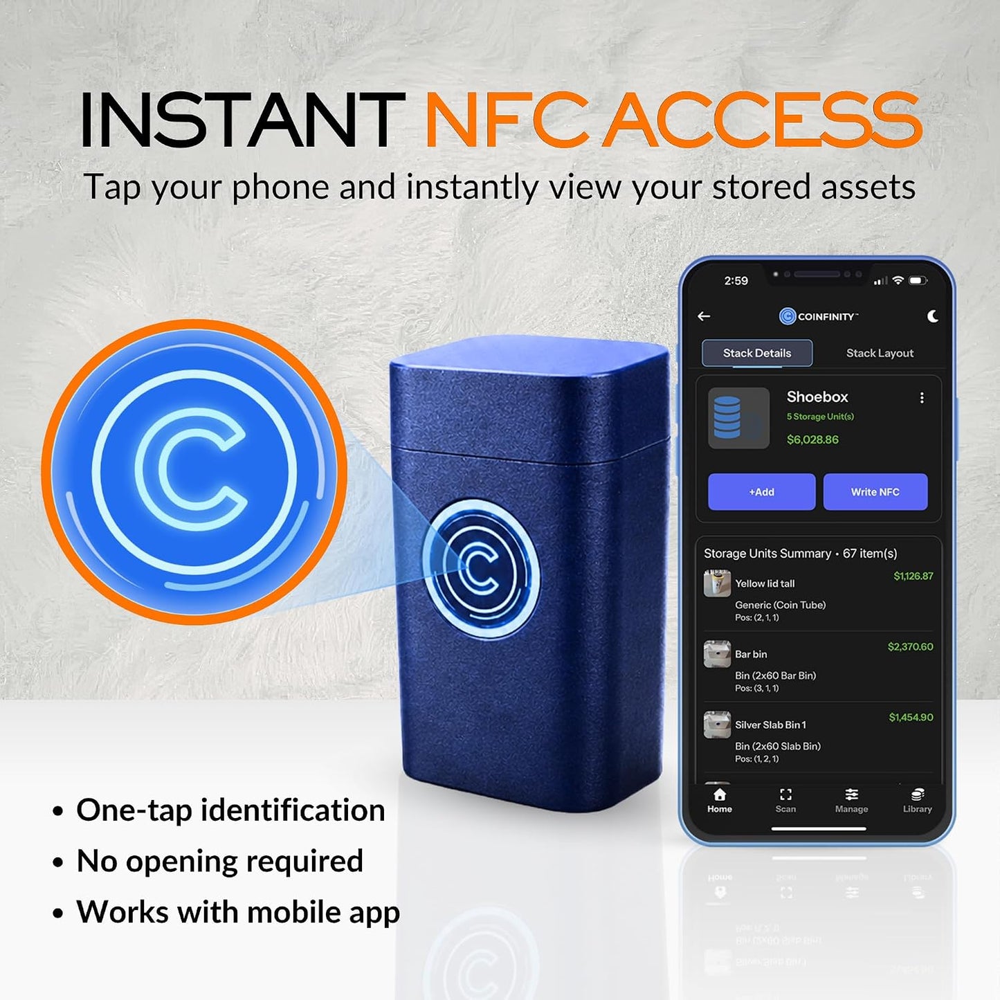 COINFINITY 41 mm Coin Stacker – NFC-Enabled Smart Storage - 2 Pack