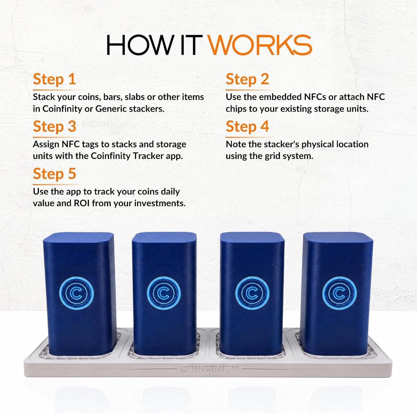 COINFINITY 41 mm Coin Stacker – NFC-Enabled Smart Storage - 2 Pack