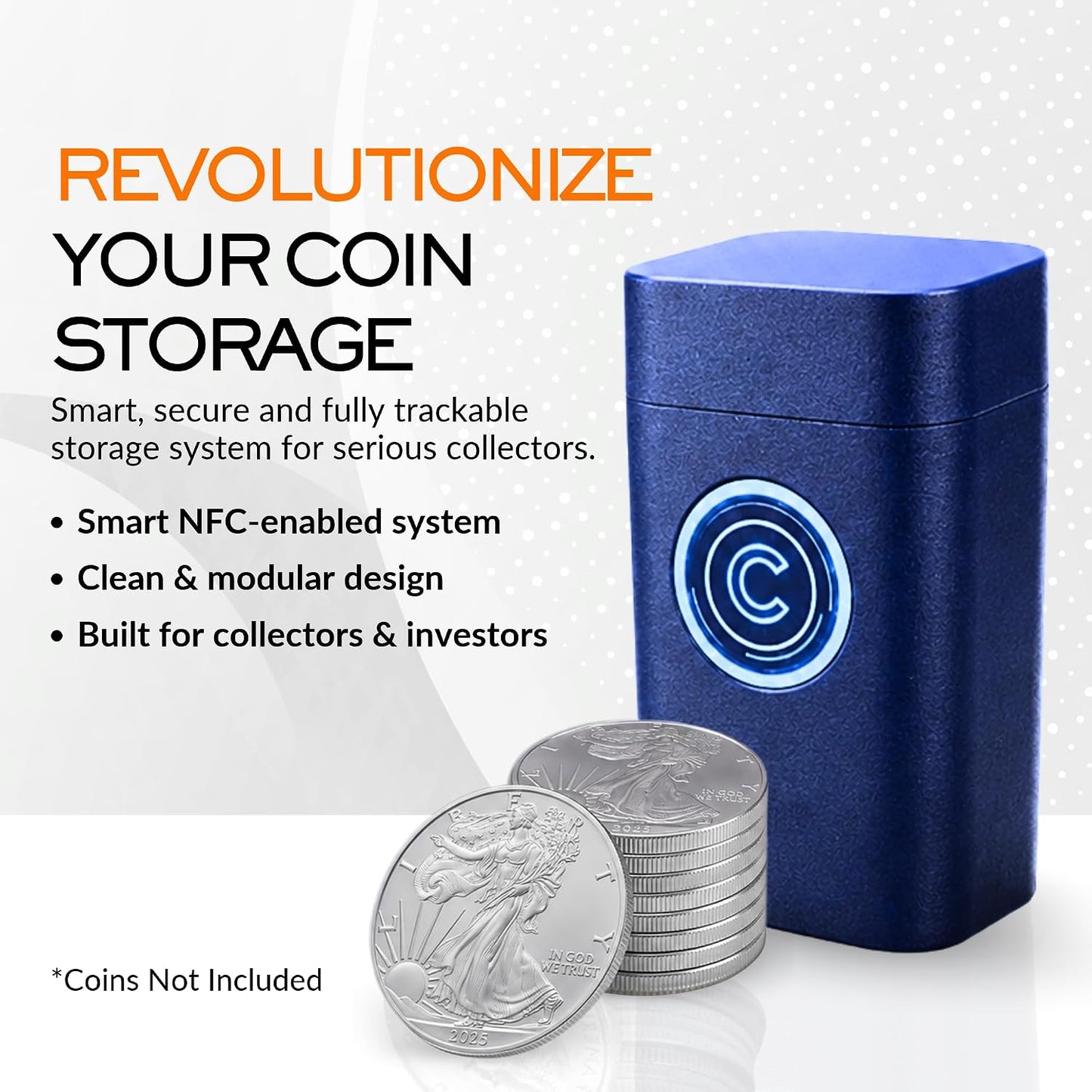 COINFINITY 41 mm Coin Stacker – NFC-Enabled Smart Storage - 2 Pack