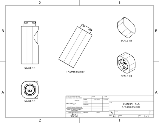 COINFINITY 17.5mm Coin Stacker – NFC-Enabled Smart Storage - 2 Pack