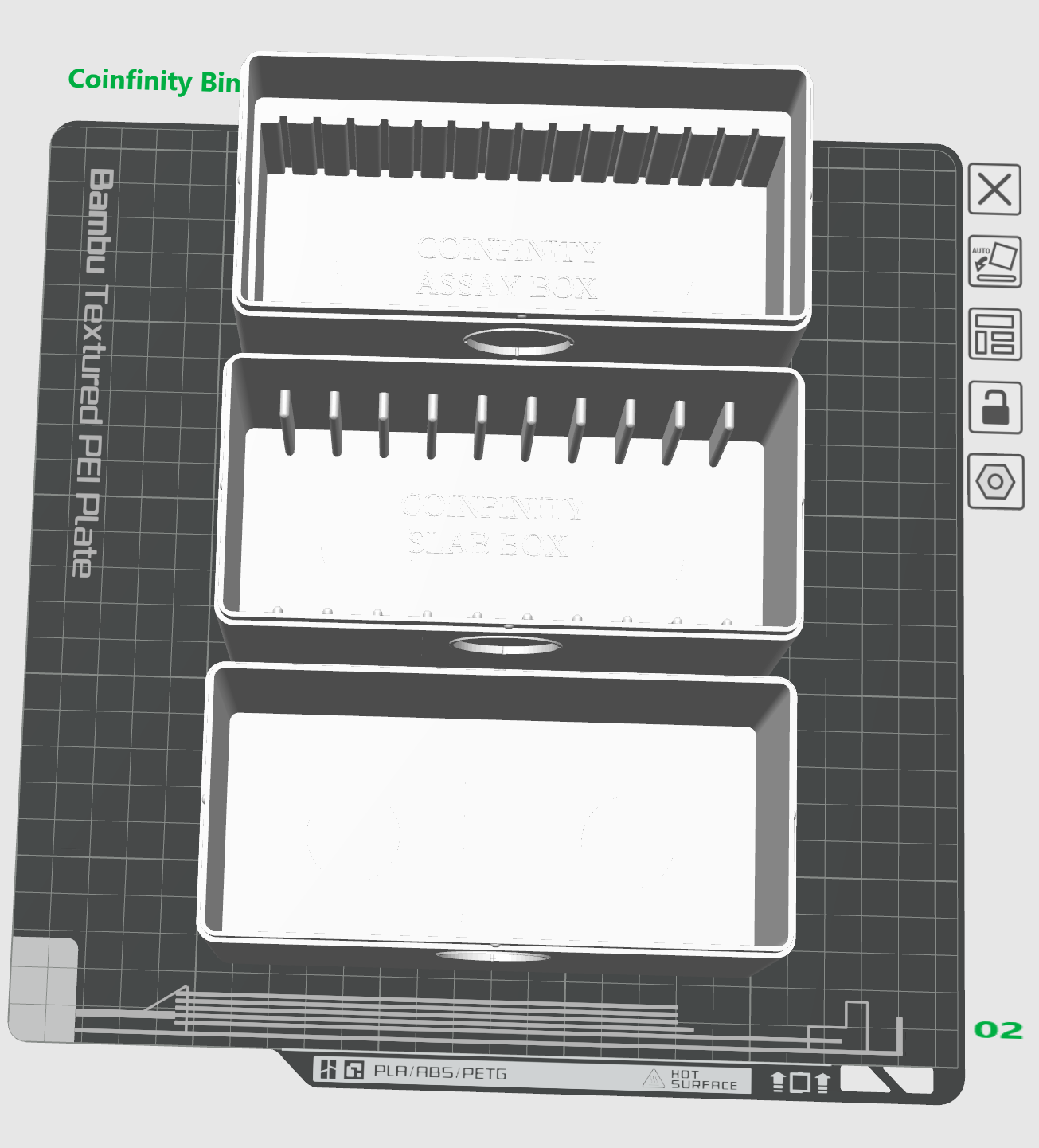 COINFINITY 2x60 Bar Bin – Modular Bin for Gold & Silver Bars (NFC Tag Included)