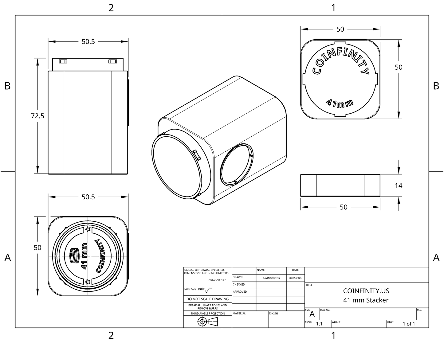 COINFINITY 41 mm Coin Stacker – NFC-Enabled Smart Storage - 2 Pack