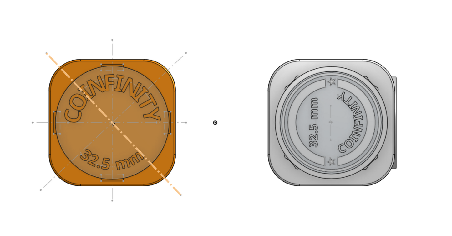 COINFINITY 32.5 mm Coin Stacker – NFC-Enabled Smart Storage - 2 Pack