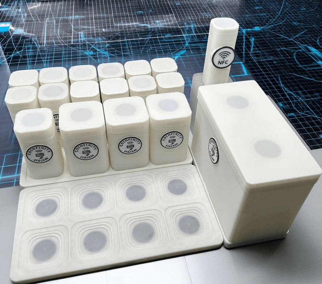 COINFINITY 27.4mm Coin Stacker – NFC-Enabled Smart Storage - 2 Pack