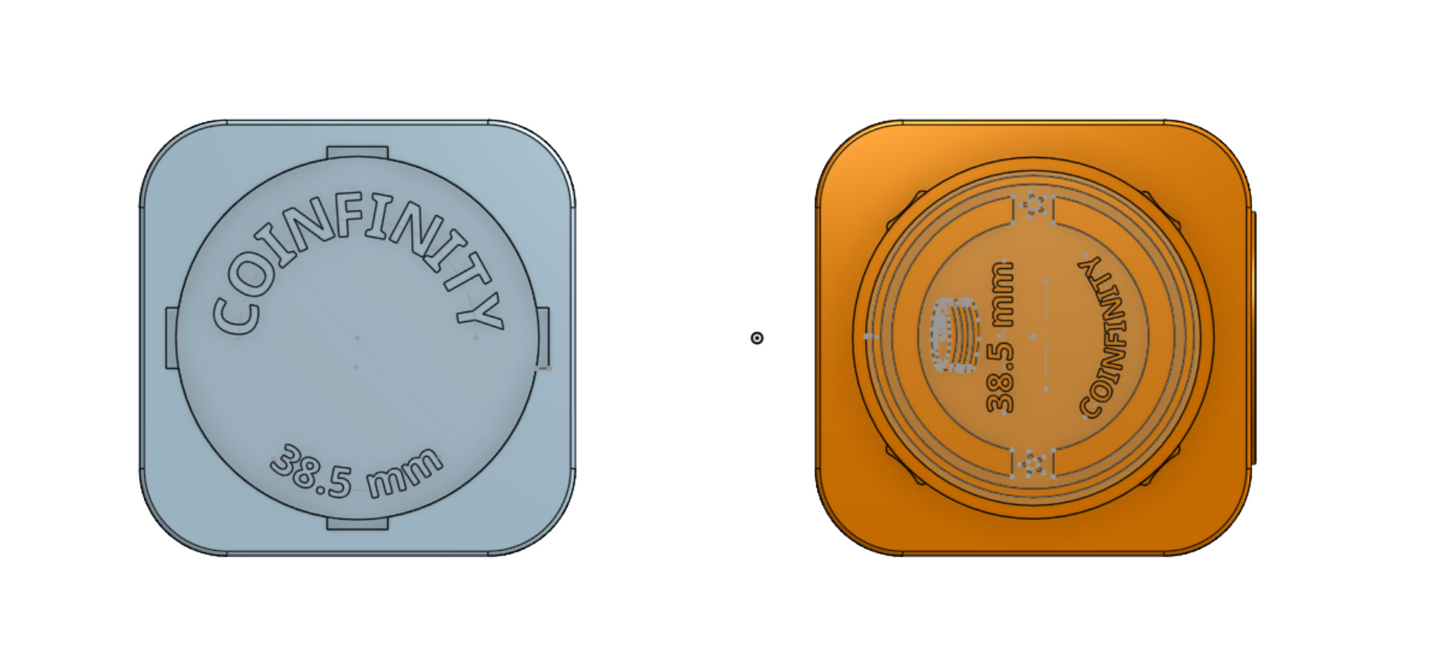 COINFINITY 38.5 mm Coin Stacker – NFC-Enabled Smart Storage - 2 Pack