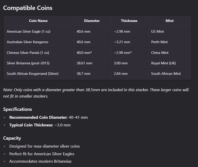 COINFINITY 41 mm Coin Stacker – NFC-Enabled Smart Storage - 2 Pack