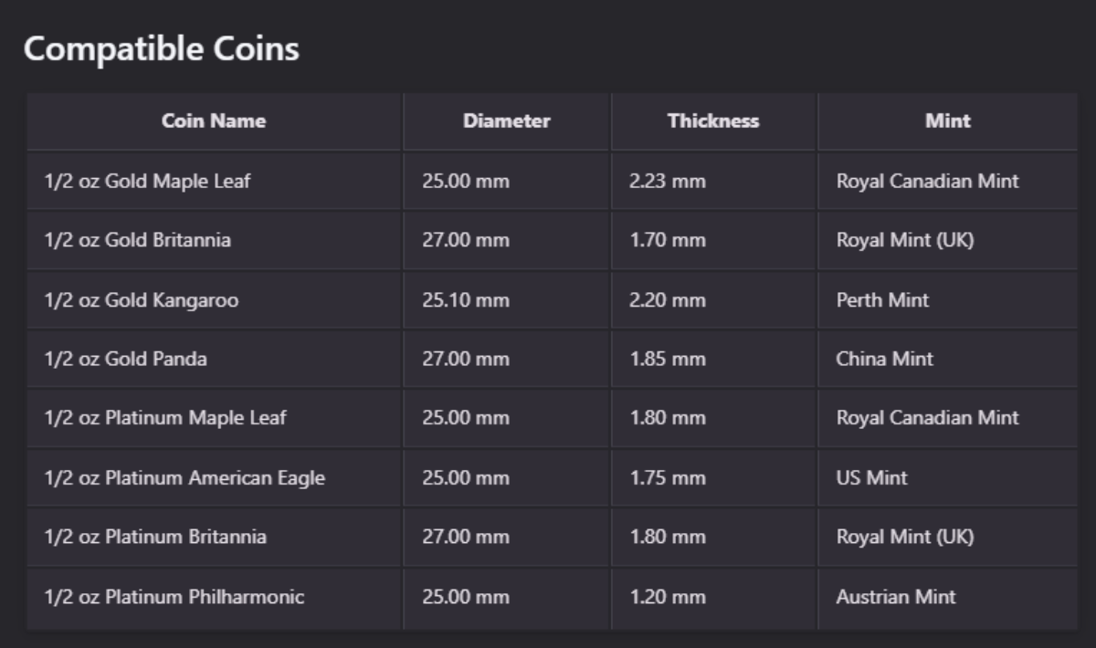 COINFINITY 27.4mm Coin Stacker – NFC-Enabled Smart Storage - 2 Pack